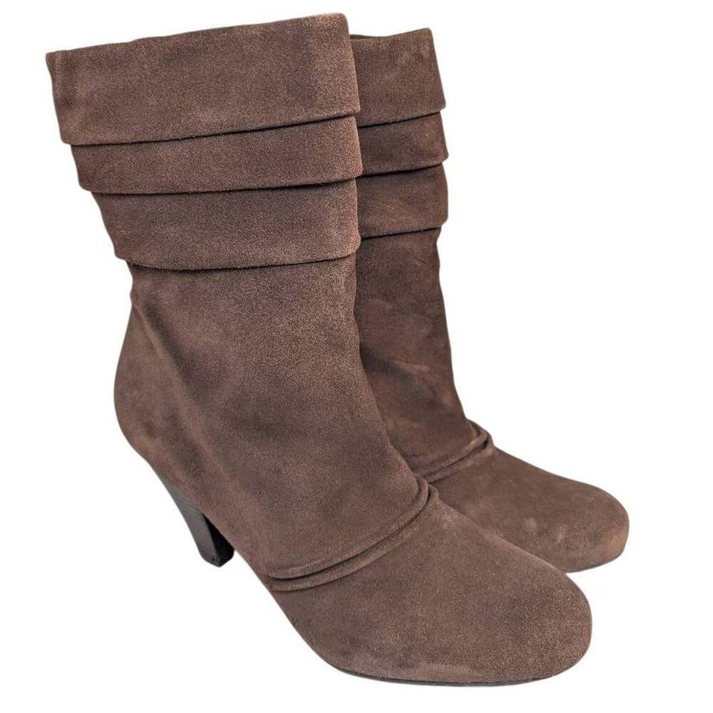 Jessica Simpson Cornelia slouchy Brown suede leather midcalf boots womens 9.5